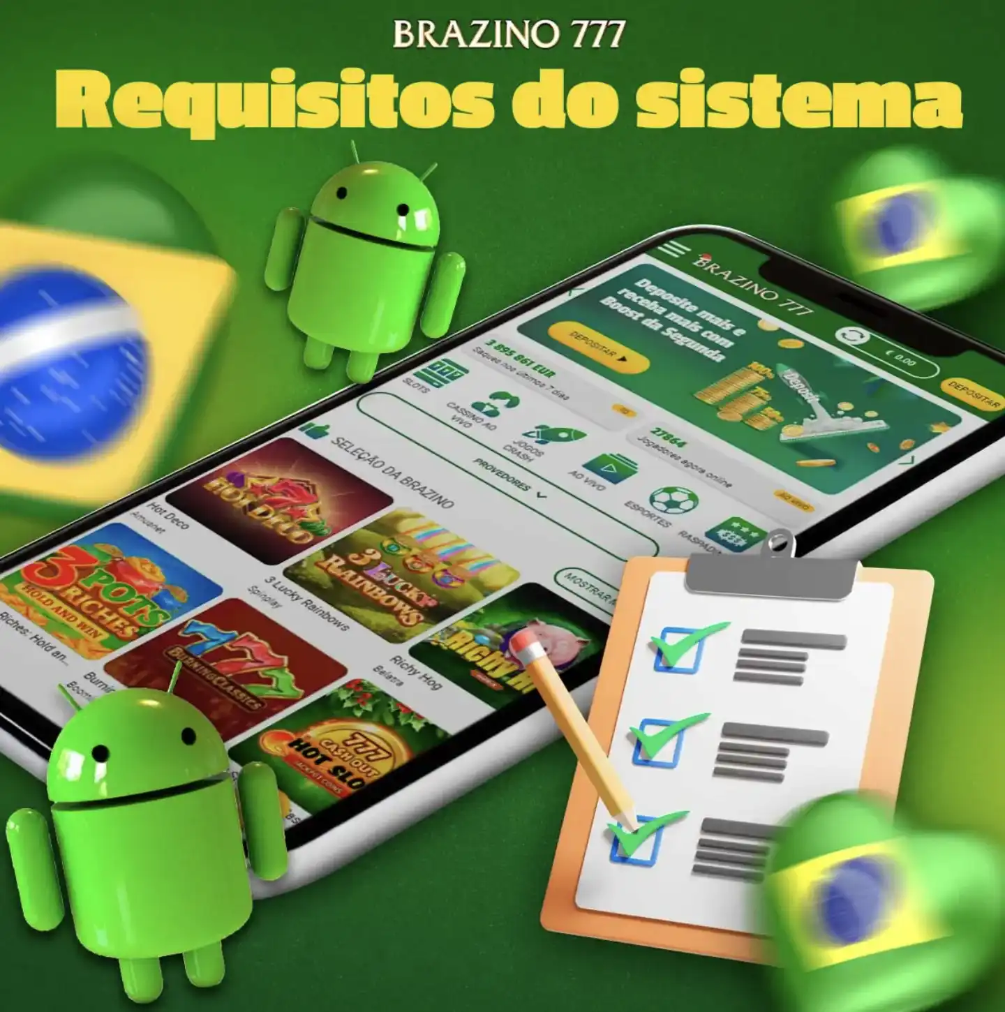 Requisitos do app Brazino777 cumpridos
