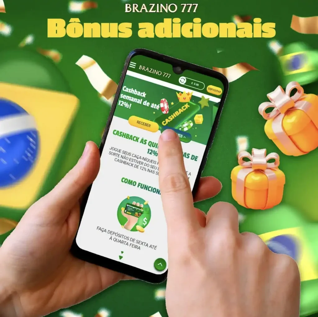 Bônus adicionais: Cashback semanal Brazino777